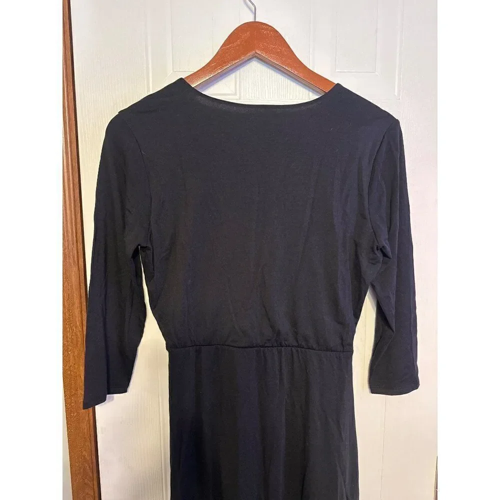 Garnet Hill V-Neck 3/4 Sleeve Lined MIDI DressSize Small‎